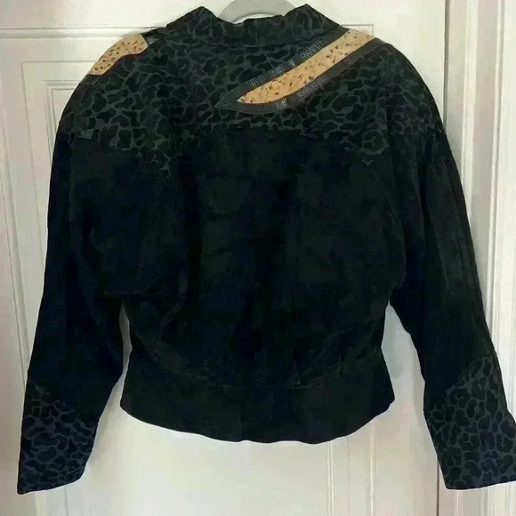 Vintage 80s West Bay Genuine Leather Jacket Size 8 (S/M), Animal Print Western - Picture 10 of 14